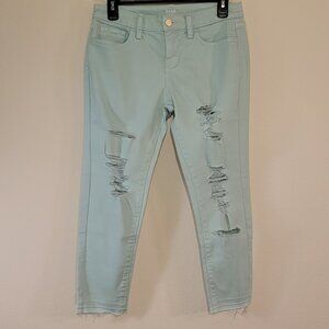 a.n.a Skinny Ankle Distressed 5 Pocket Jeans Light Blue Women's Petite 6P
